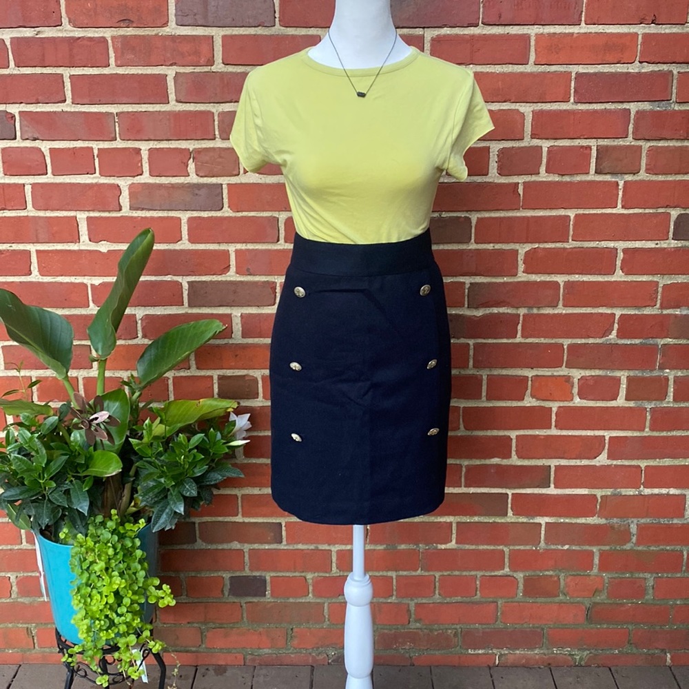Nautical Navy wool Skirt